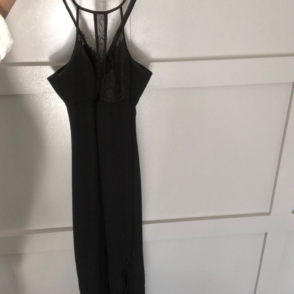 Sexy Black lace top Evening gown